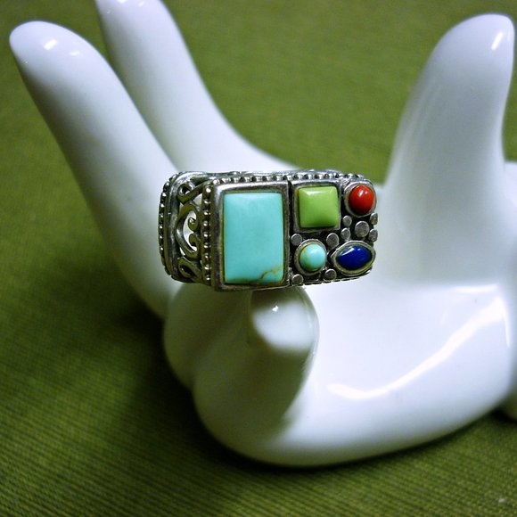 Vintage Sterling Southwest Ring sz 7 - Picture 4 of 7